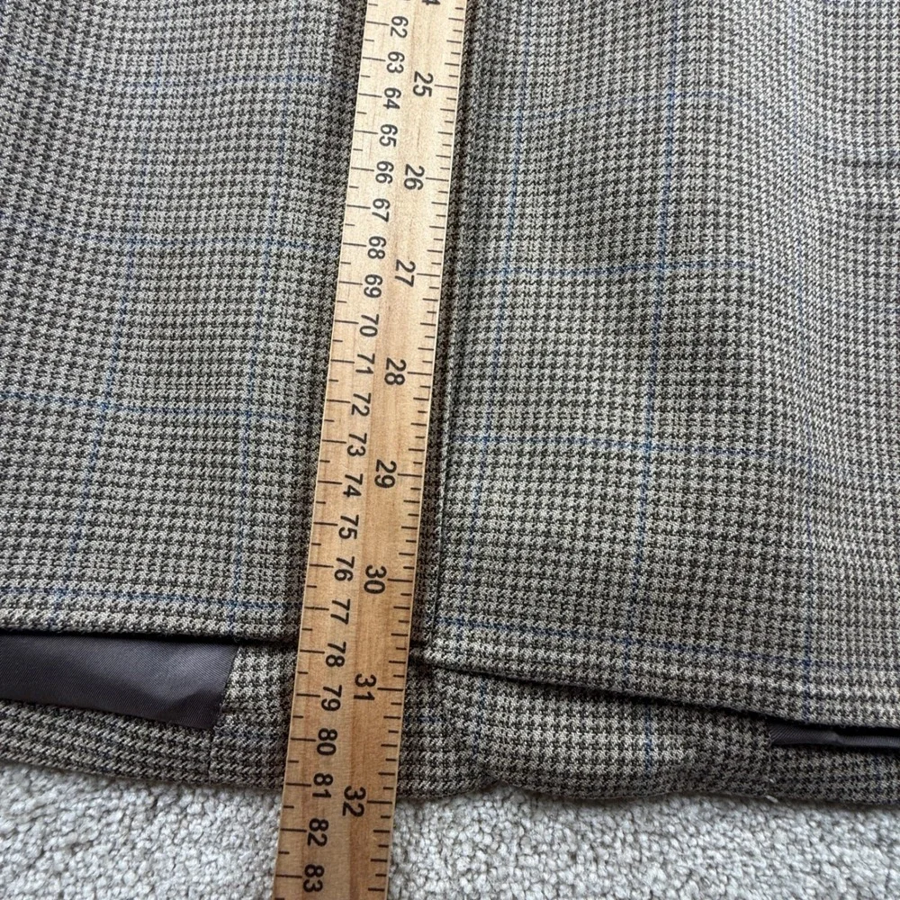 John W. Nordstrom Sport Coat Mens 42L Brown Excellent Silk Wool Houndstooth